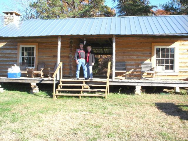 Picture of log cabin on tribal property.
